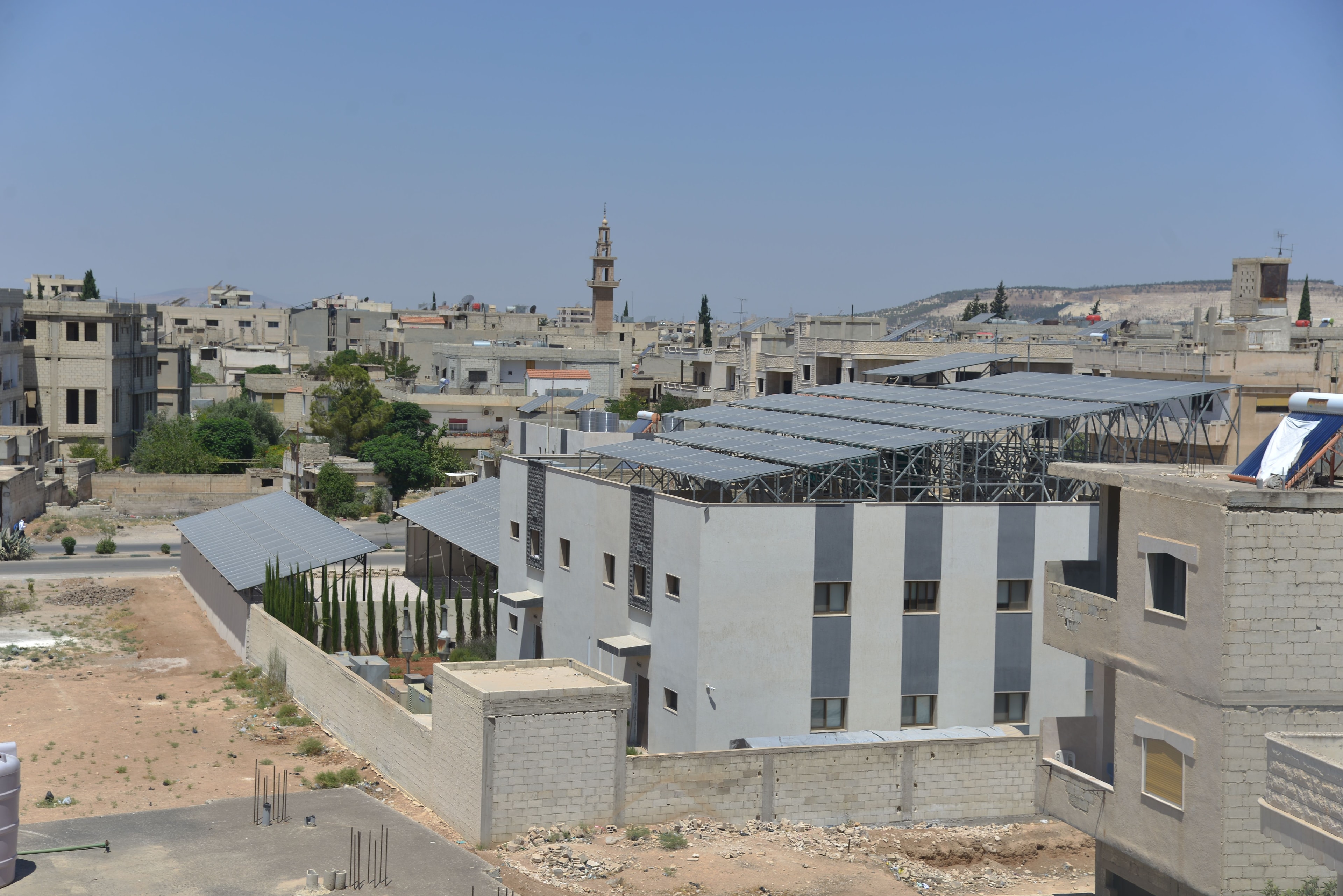 The 50 kWh solar energy system at the Aga Khan Medical Centre Salamieh in Syria.