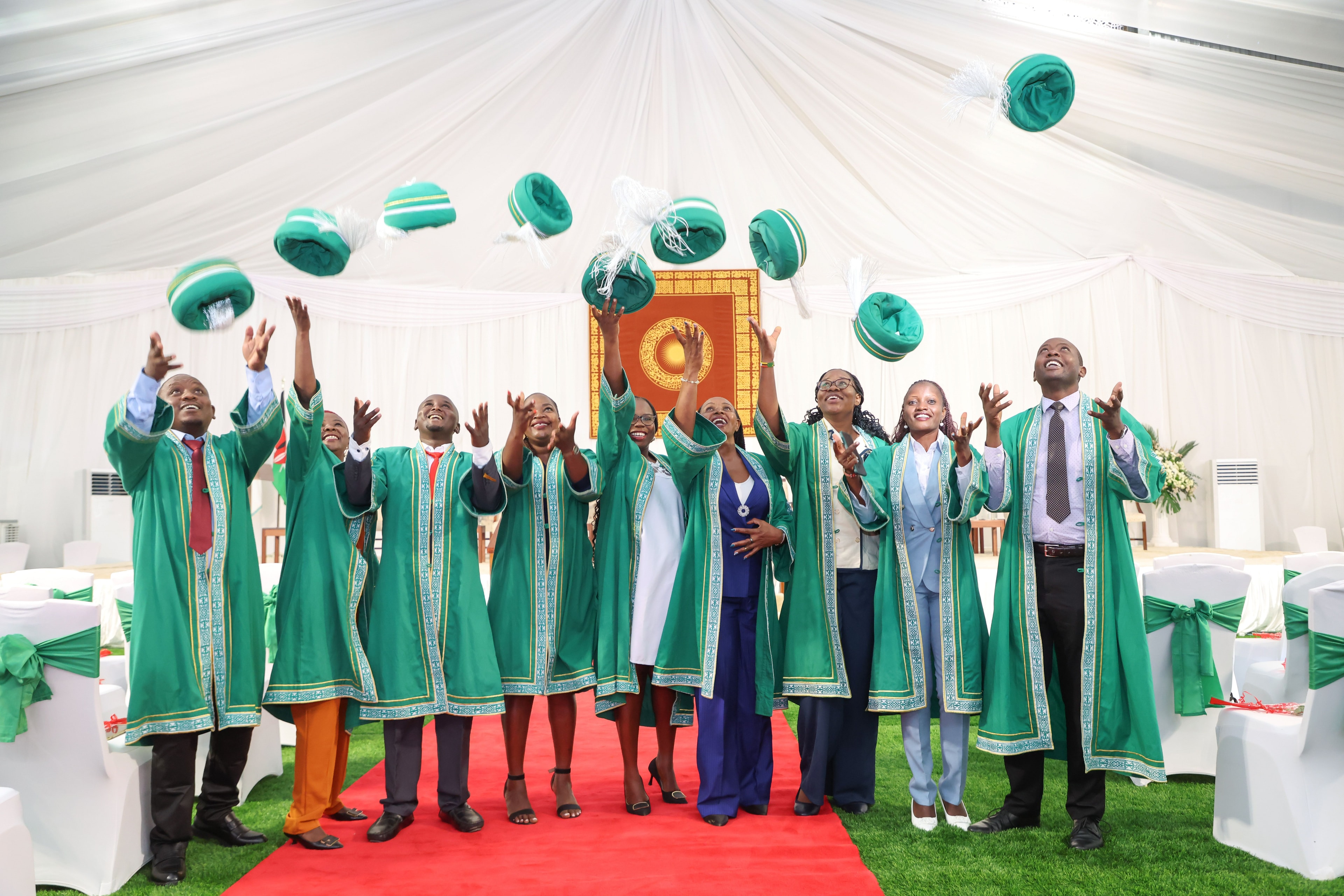Graduates of AKU’s Class of 2025 celebrate at the Nairobi campus.